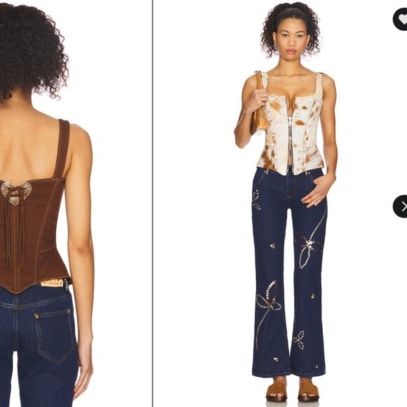 Understated Leather x REVOLVE Cowhide Bustier NWT - Picture 3 of 5